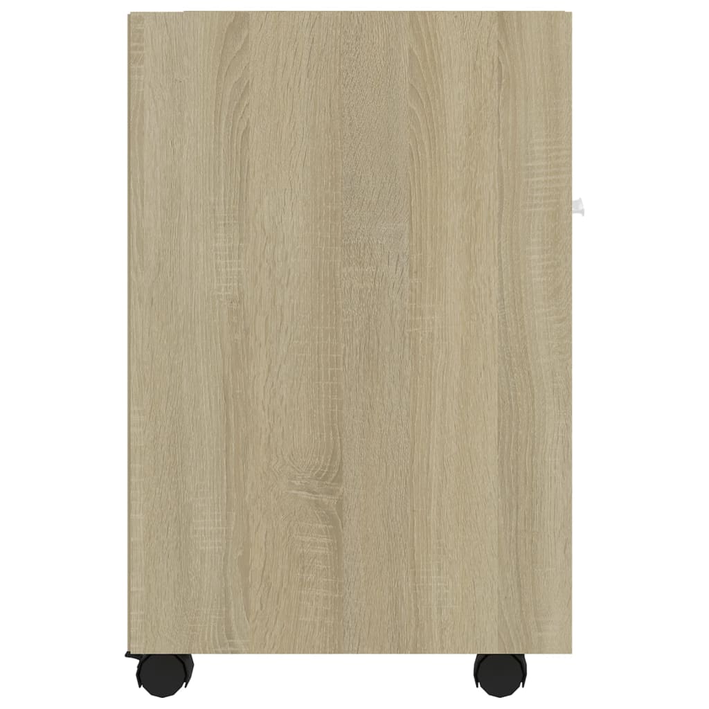 Armoire latérale avec roues Chêne Sonoma Bois d'ingénierie