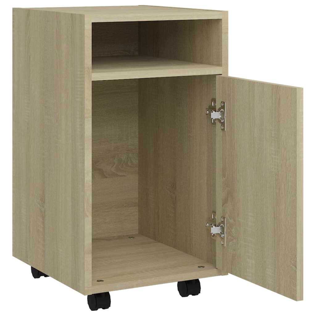 Armoire latérale avec roues Chêne Sonoma Bois d'ingénierie