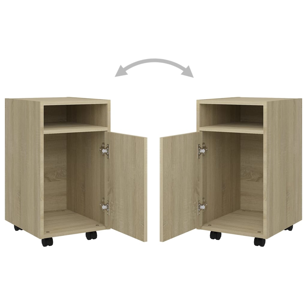 Armoire latérale avec roues Chêne Sonoma Bois d'ingénierie