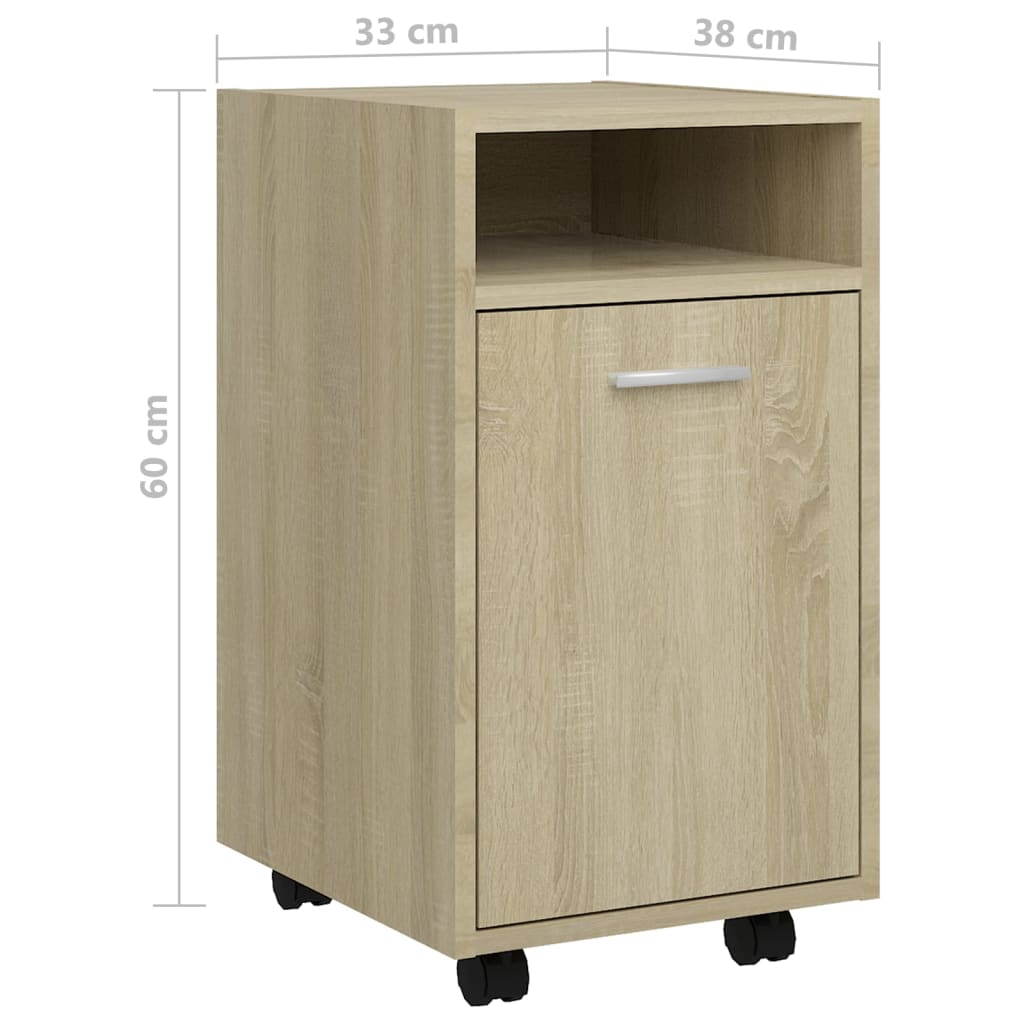 Armoire latérale avec roues Chêne Sonoma Bois d'ingénierie