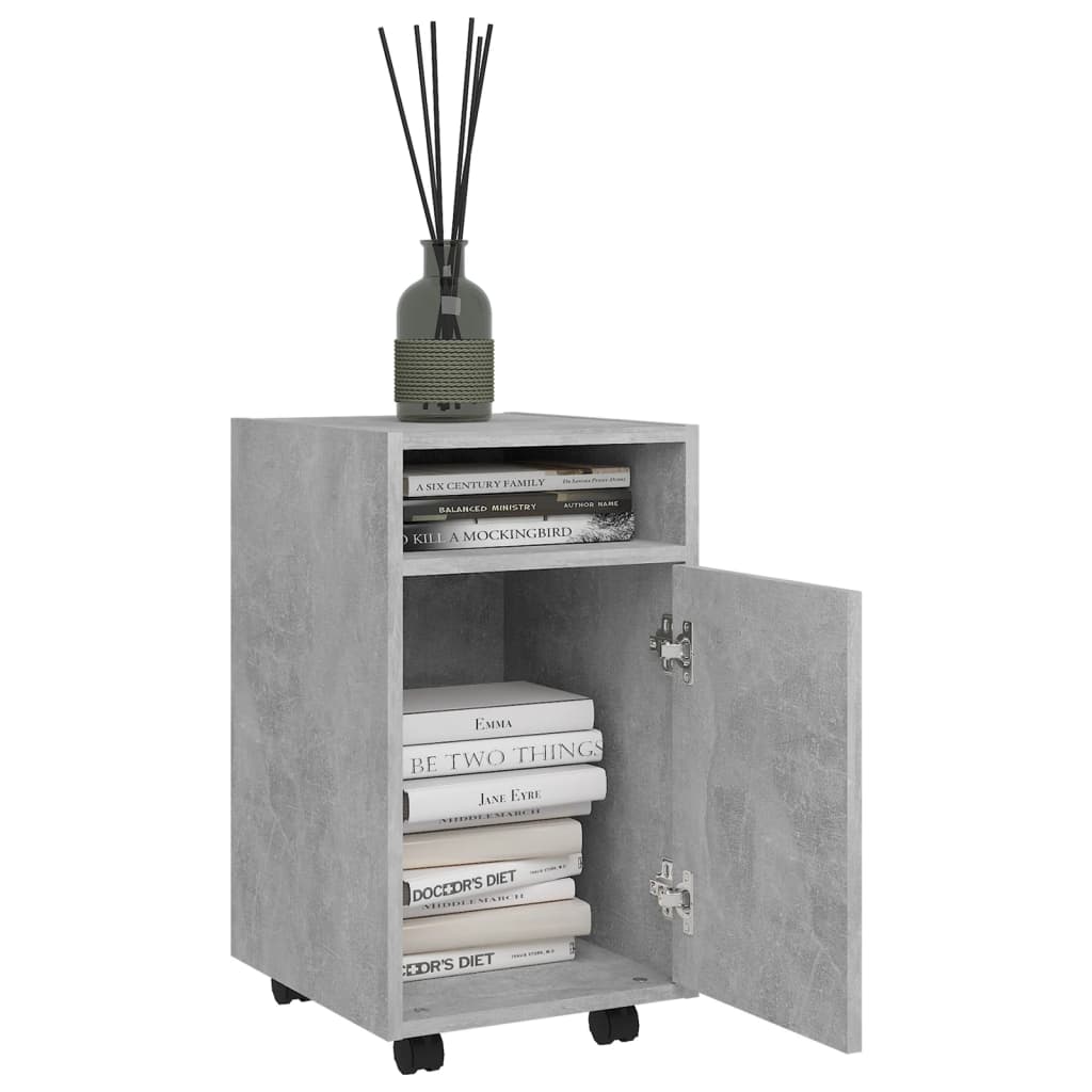 Armoire latérale et roues Gris béton 33x38x60cm Bois ingénierie - XIOS