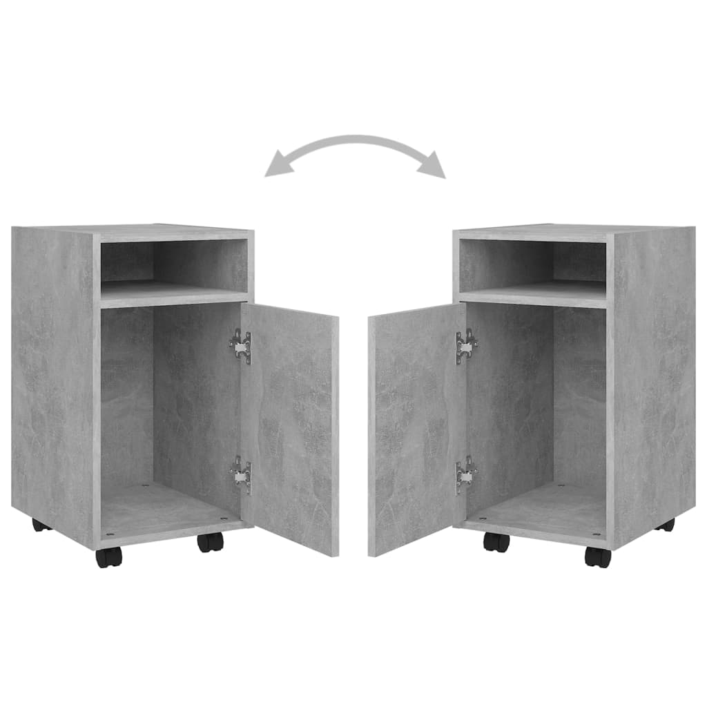 Armoire latérale et roues Gris béton 33x38x60cm Bois ingénierie - XIOS