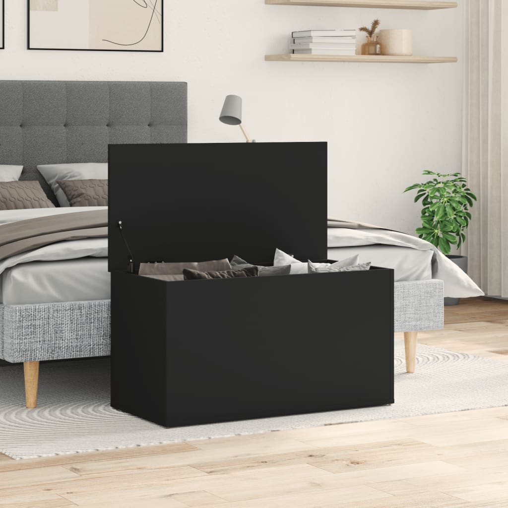 Coffre de rangement Noir 84x42x46 cm Bois d'ingénierie - XIOS