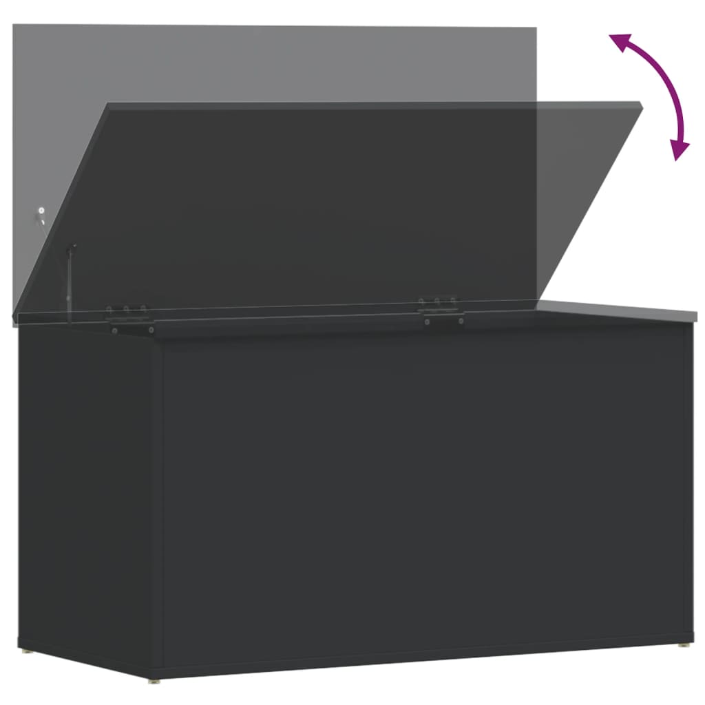 Coffre de rangement Noir 84x42x46 cm Bois d'ingénierie - XIOS