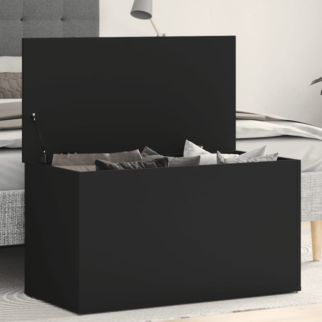 Coffre de rangement Noir 84x42x46 cm Bois d'ingénierie - XIOS