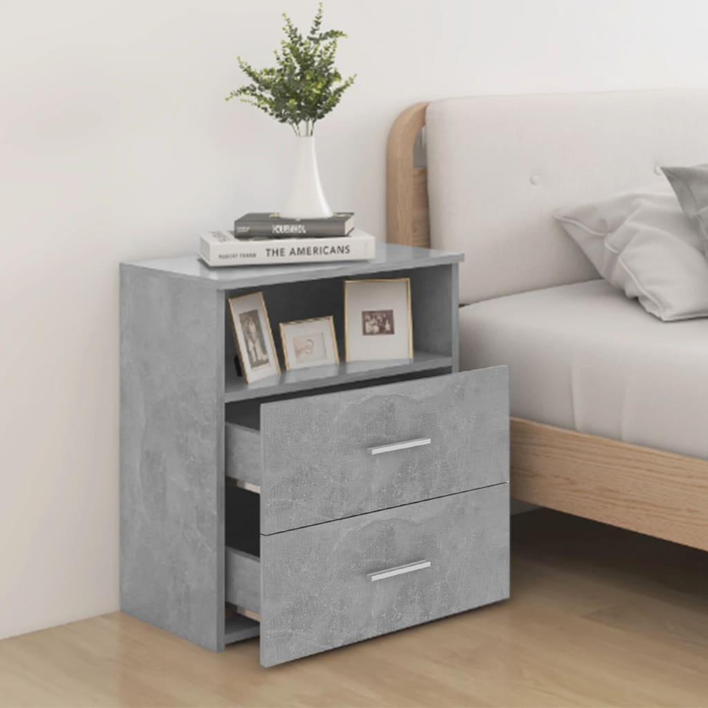 Tables de chevet 2 pcs Gris béton 50x32x60 cm - XIOS