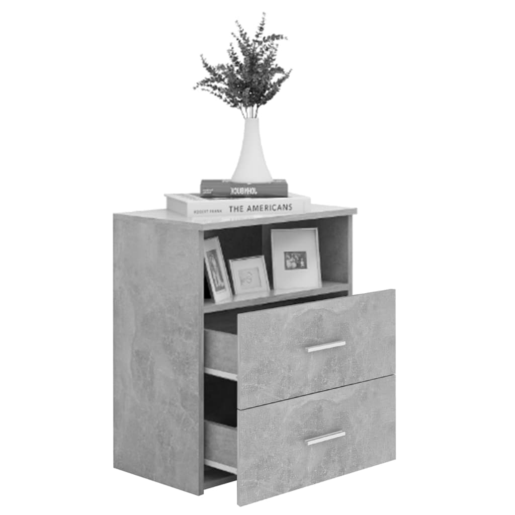 Tables de chevet 2 pcs Gris béton 50x32x60 cm - XIOS