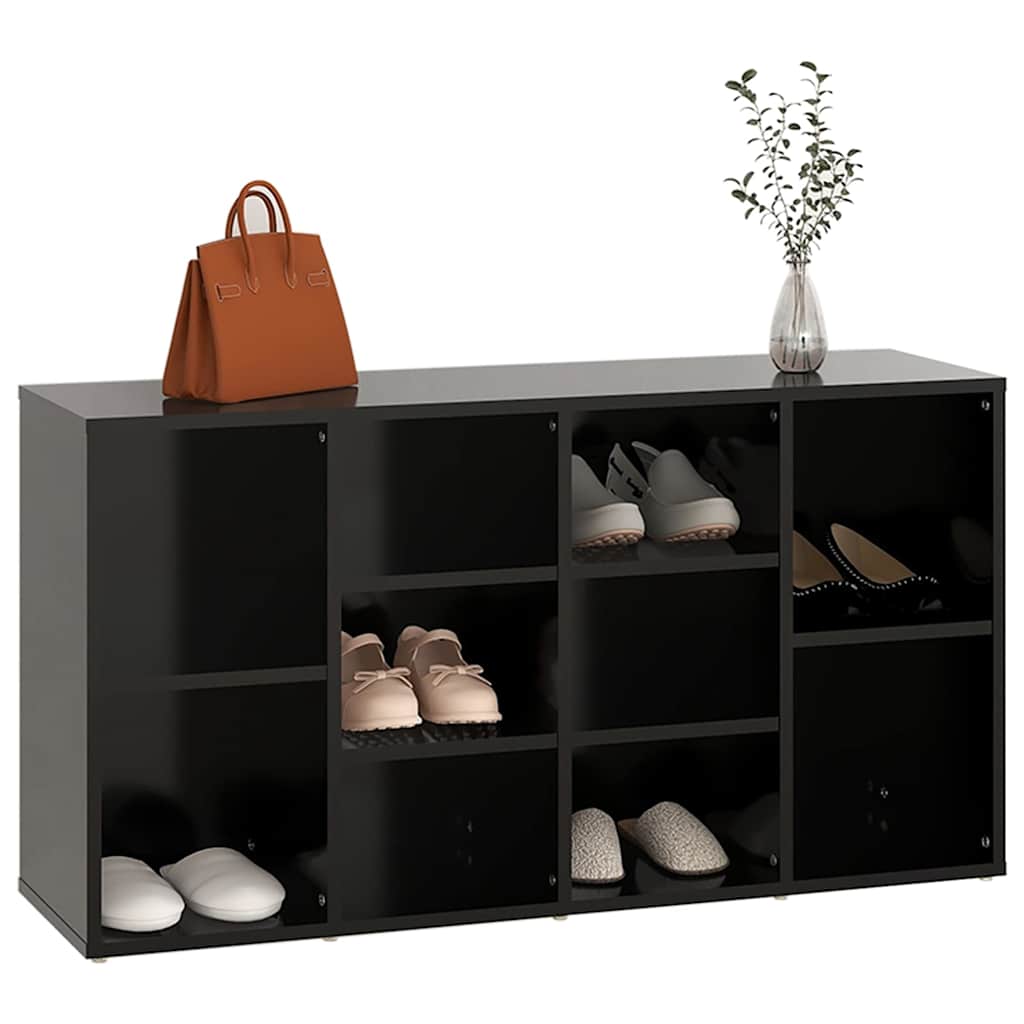 Banc à chaussures Noir 103x30x55 cm Bois d’ingénierie - XIOS