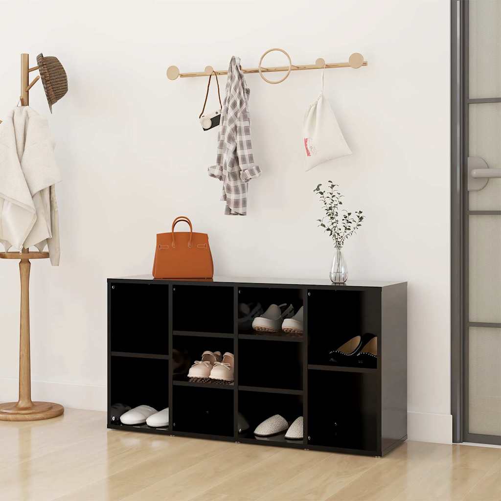 Banc à chaussures Noir 103x30x55 cm Bois d’ingénierie - XIOS