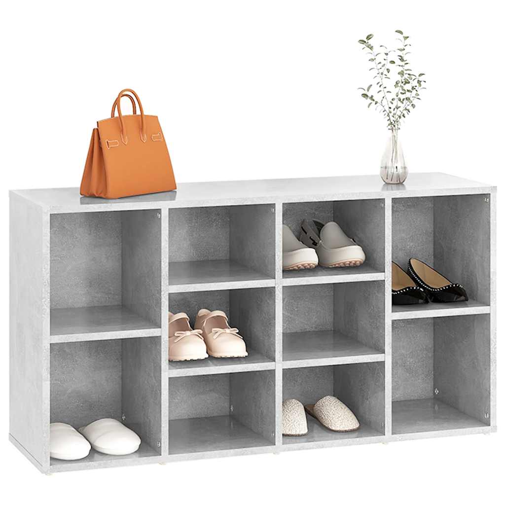 Banc à chaussures Gris béton 103x30x55 cm Bois d’ingénierie - XIOS