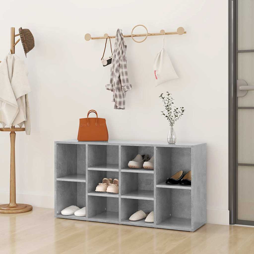 Banc à chaussures Gris béton 103x30x55 cm Bois d’ingénierie - XIOS