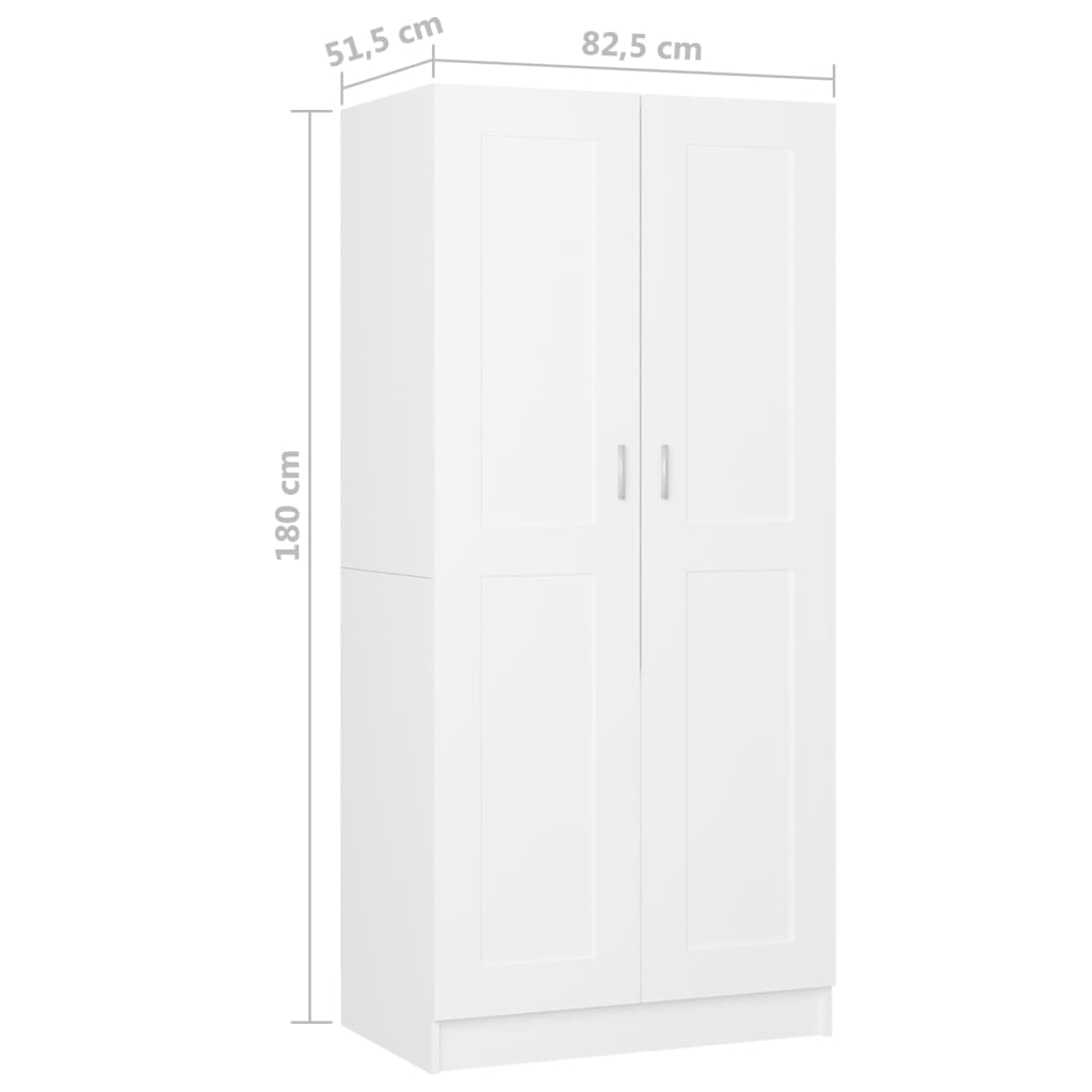 Garde-robe Blanc 82,5x51,5x180 cm Aggloméré Armoires vidaXL