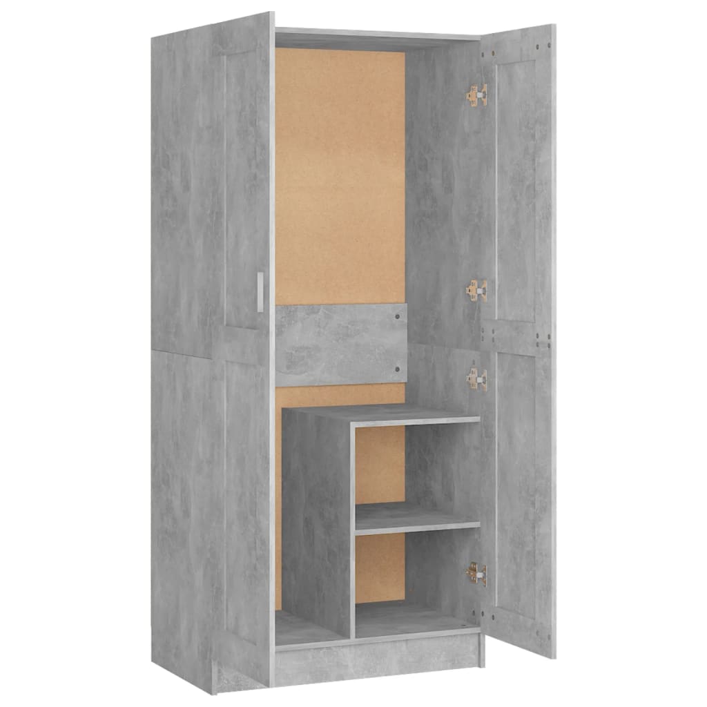 Garde-robe Gris béton 82,5x51,5x180 cm Aggloméré Armoires vidaXL