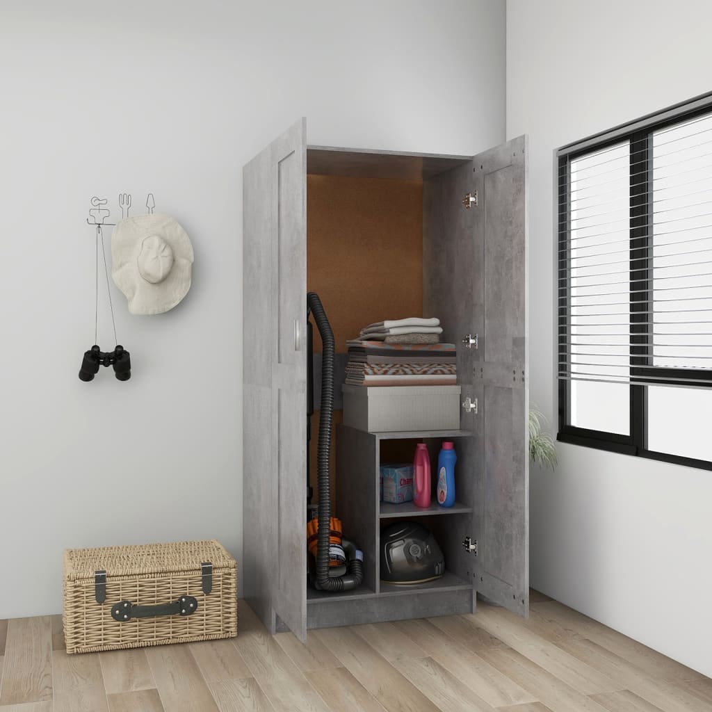 Garde-robe Gris béton 82,5x51,5x180 cm Aggloméré Armoires vidaXL