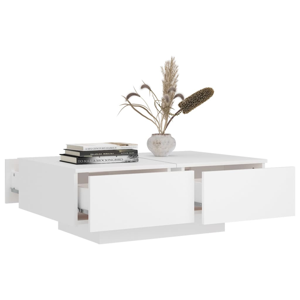 Table basse Blanc 90x60x31 cm Bois d’ingénierie - XIOS
