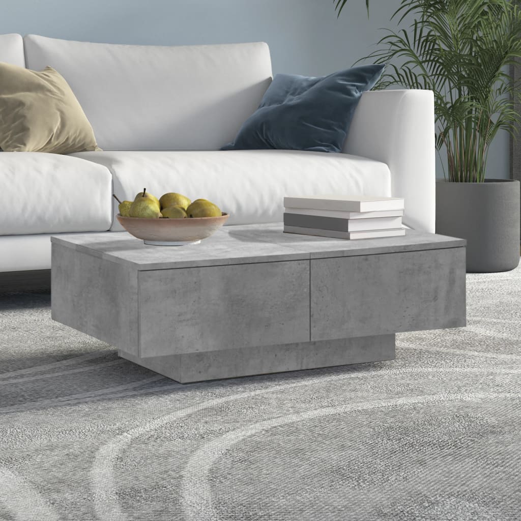 Table basse Gris béton 90x60x31 cm Bois d’ingénierie - XIOS