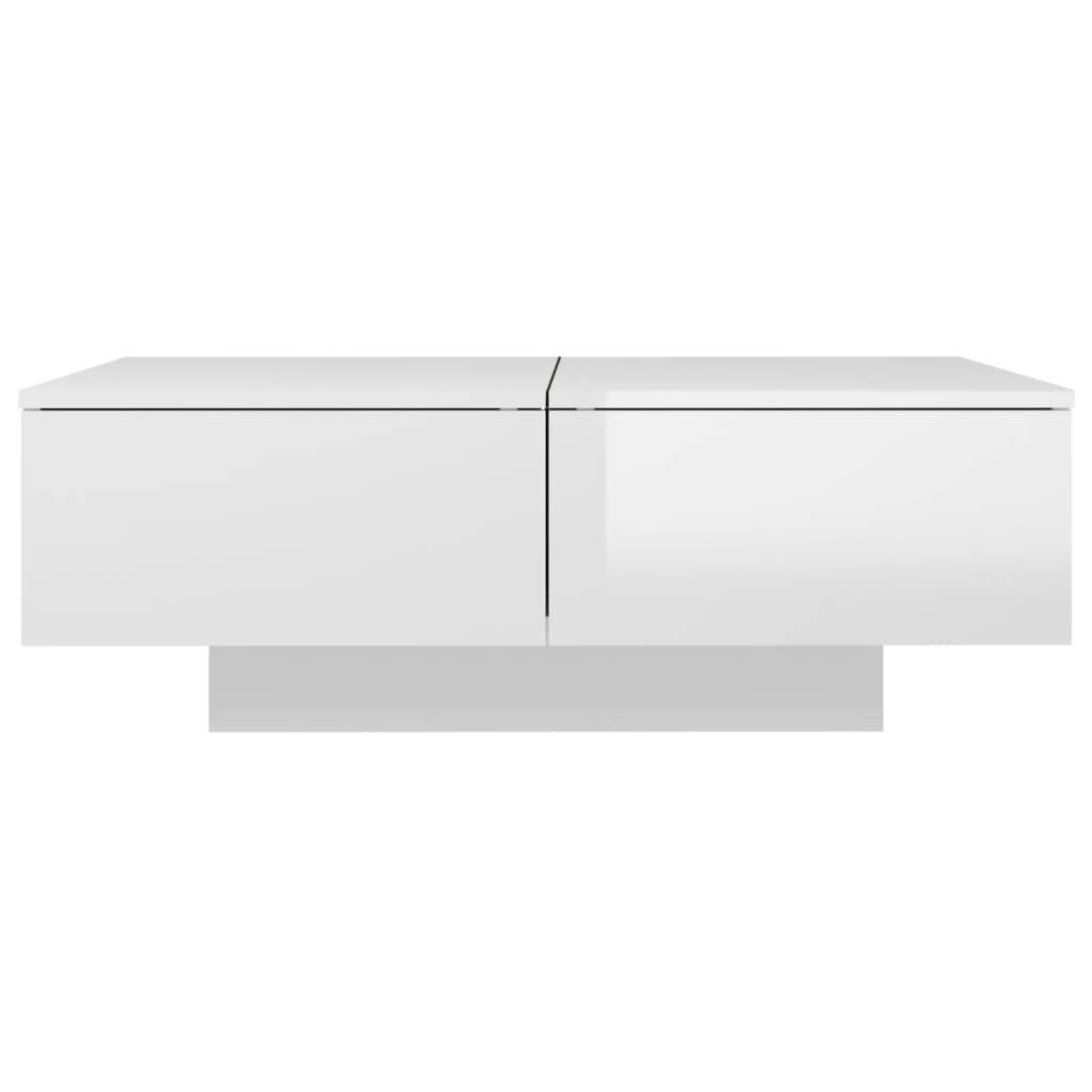 Table basse Blanc brillant 90x60x31 cm Bois d'ingénierie - XIOS