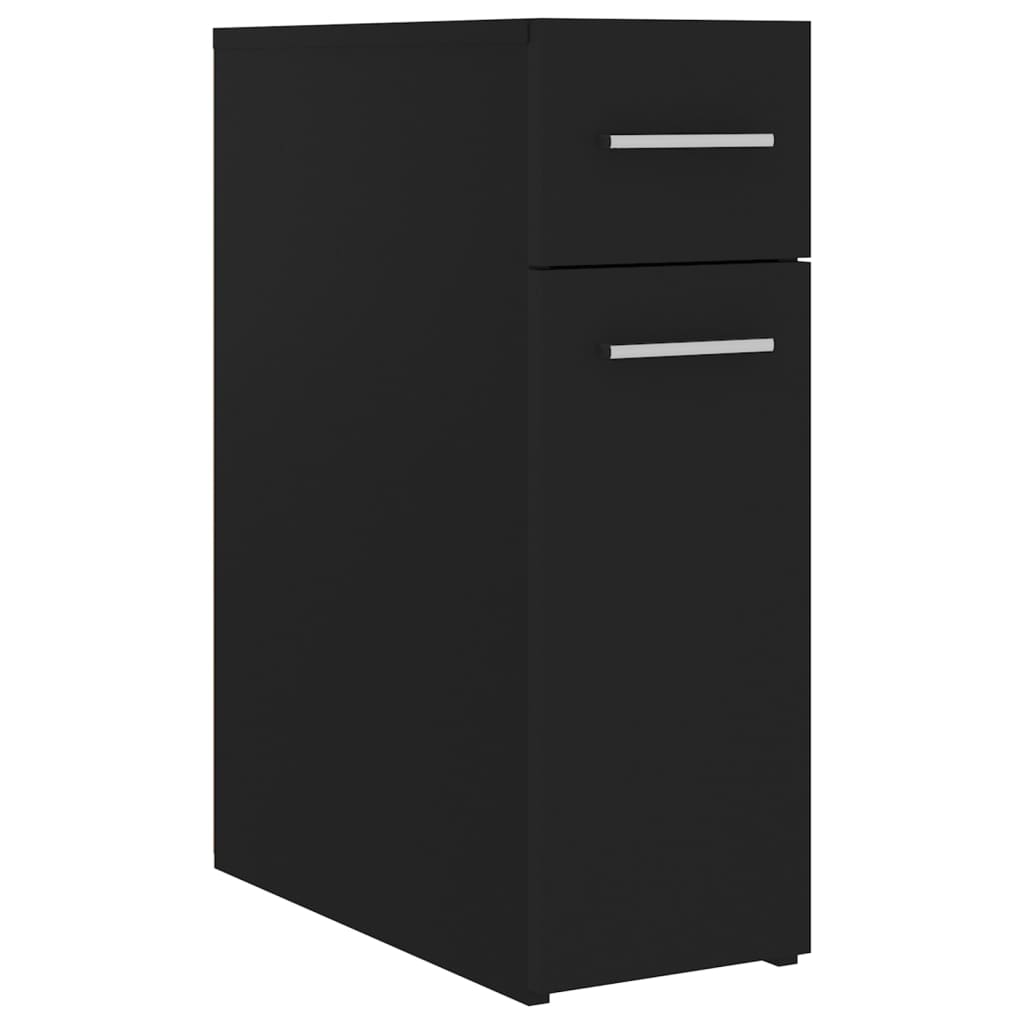 Armoire d'apothicaire Noir 20x45,5x60 cm Bois d’ingénierie