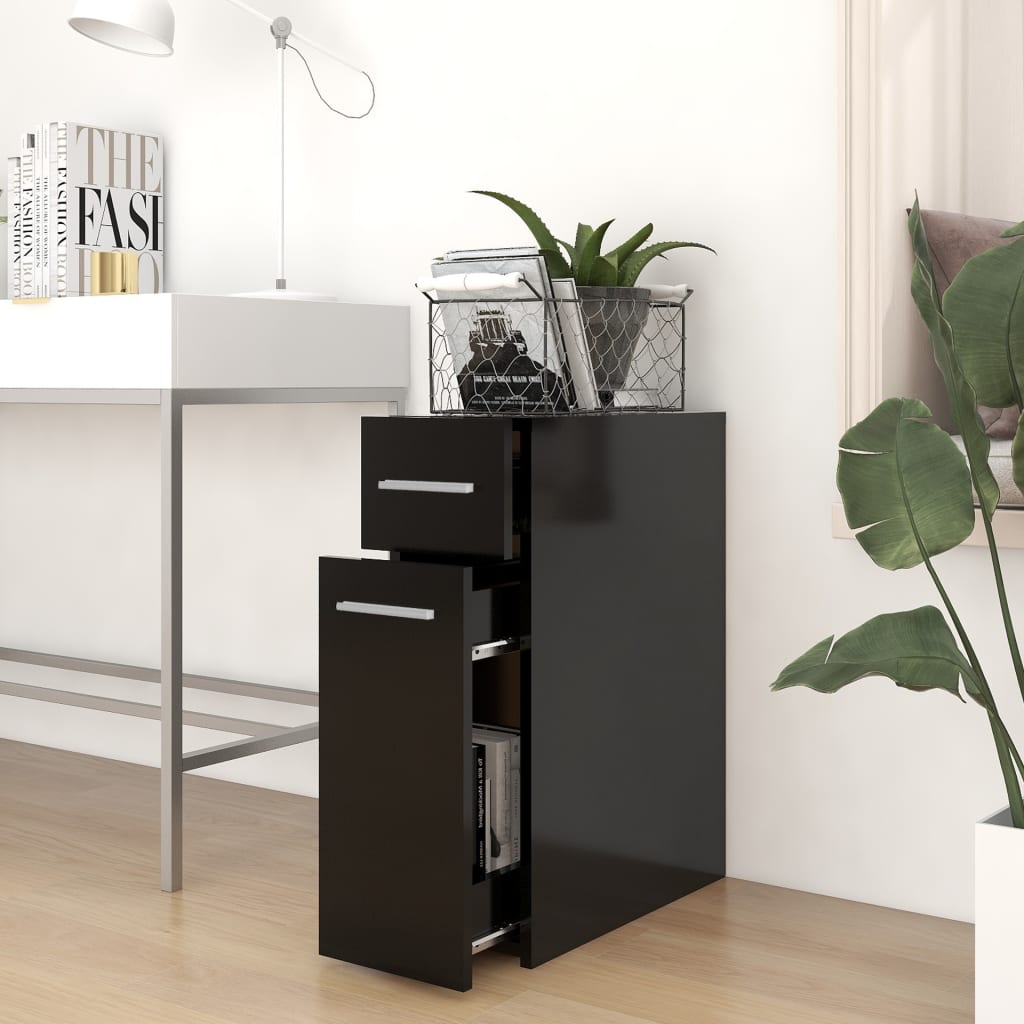 Armoire d'apothicaire Noir 20x45,5x60 cm Bois d’ingénierie