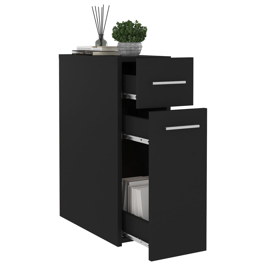 Armoire d'apothicaire Noir 20x45,5x60 cm Bois d’ingénierie