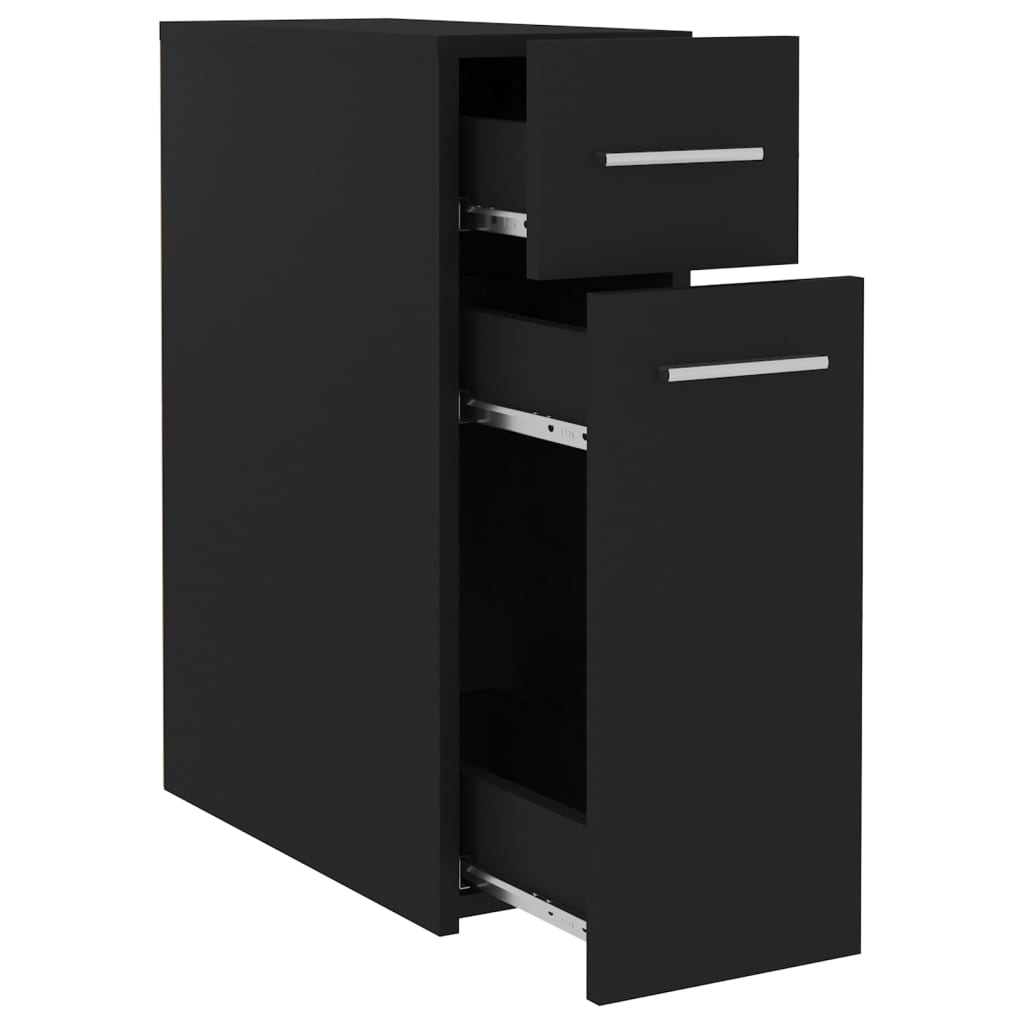 Armoire d'apothicaire Noir 20x45,5x60 cm Bois d’ingénierie