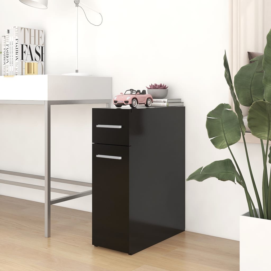 Armoire d'apothicaire Noir 20x45,5x60 cm Bois d’ingénierie