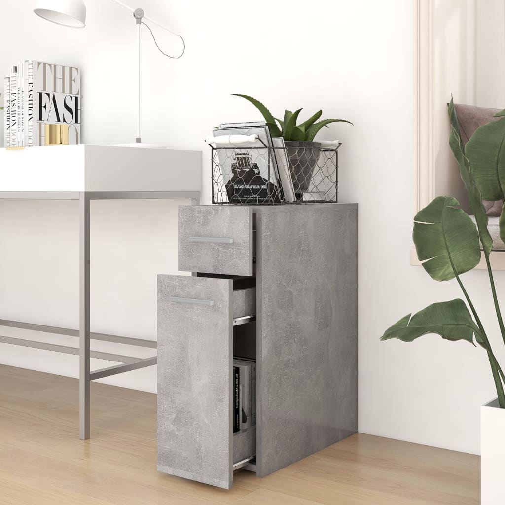 Armoire d'apothicaire Gris béton 20x45,5x60 cm Bois ingénierie