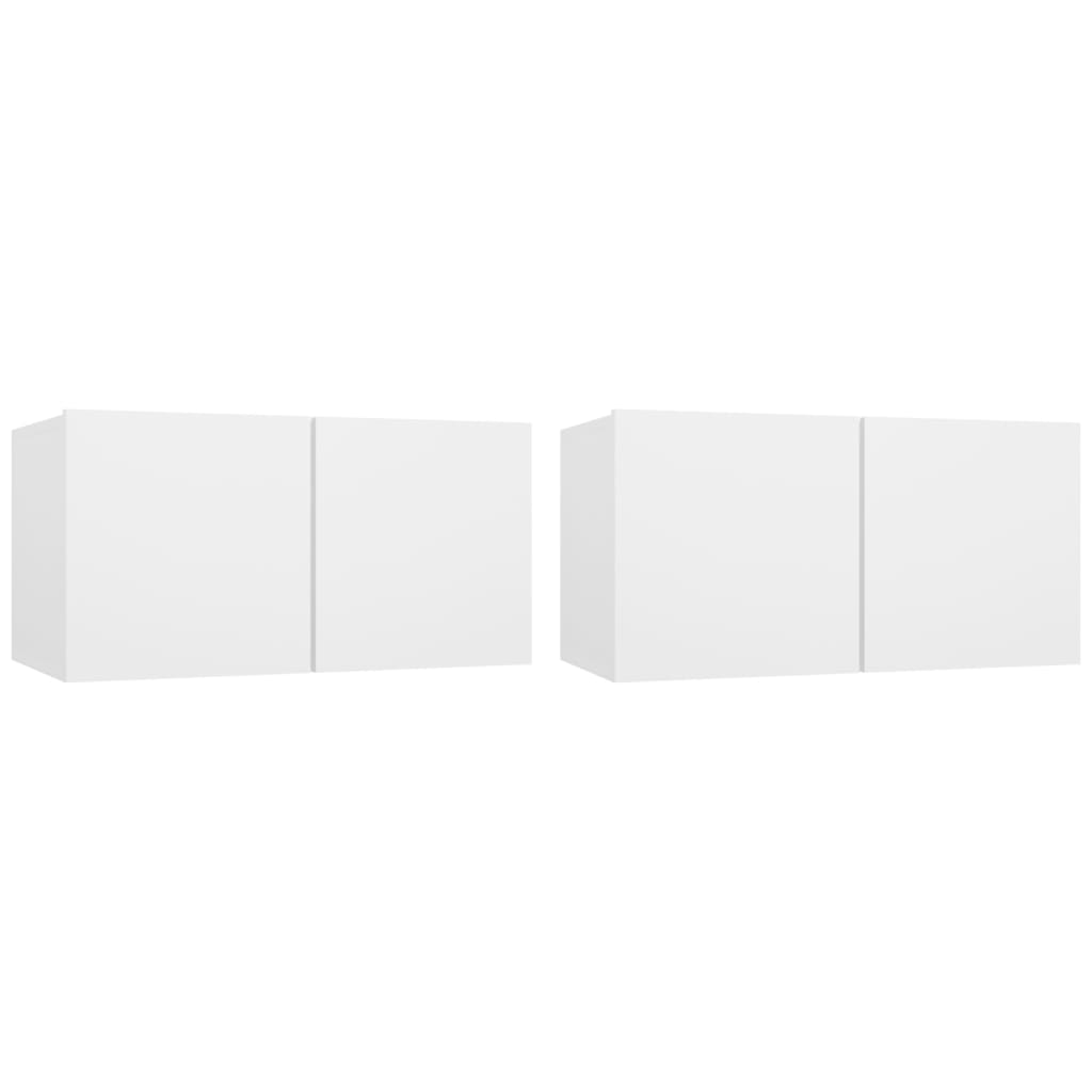 Meubles TV suspendus 2 pcs Blanc 60x30x30 cm - XIOS