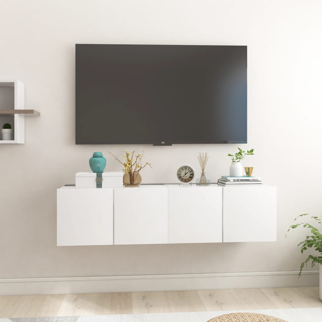 Meubles TV suspendus 2 pcs Blanc 60x30x30 cm - XIOS