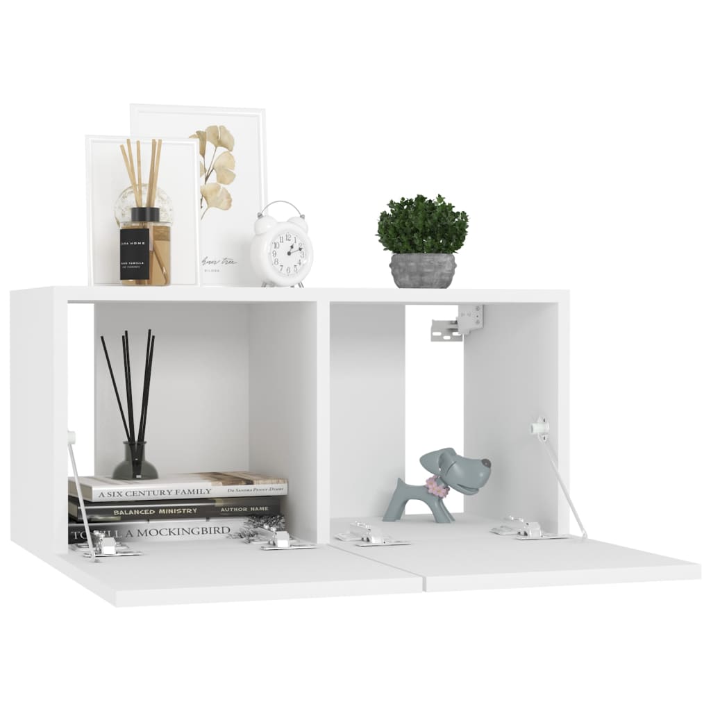 Meubles TV suspendus 3 pcs Blanc 60x30x30 cm - XIOS