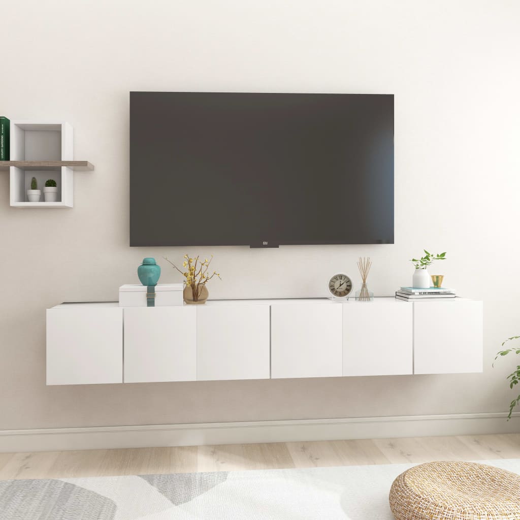 Meubles TV suspendus 3 pcs Blanc 60x30x30 cm - XIOS