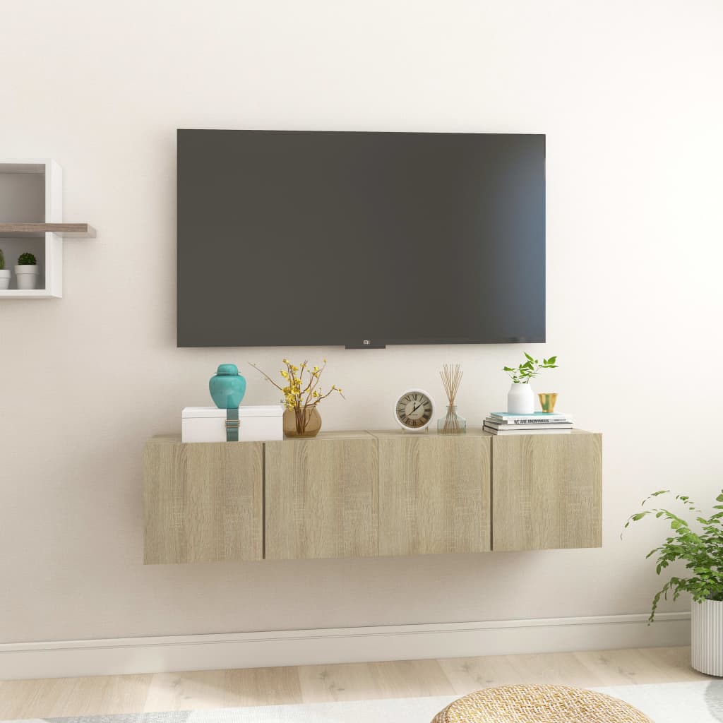 Meubles TV suspendus 2 pcs Chêne sonoma 60x30x30 cm Meubles TV vidaXL   