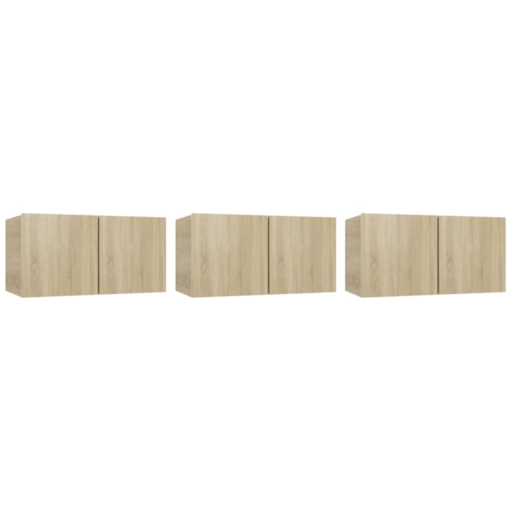 Meubles TV suspendus 3 pcs Chêne sonoma 60x30x30 cm - XIOS