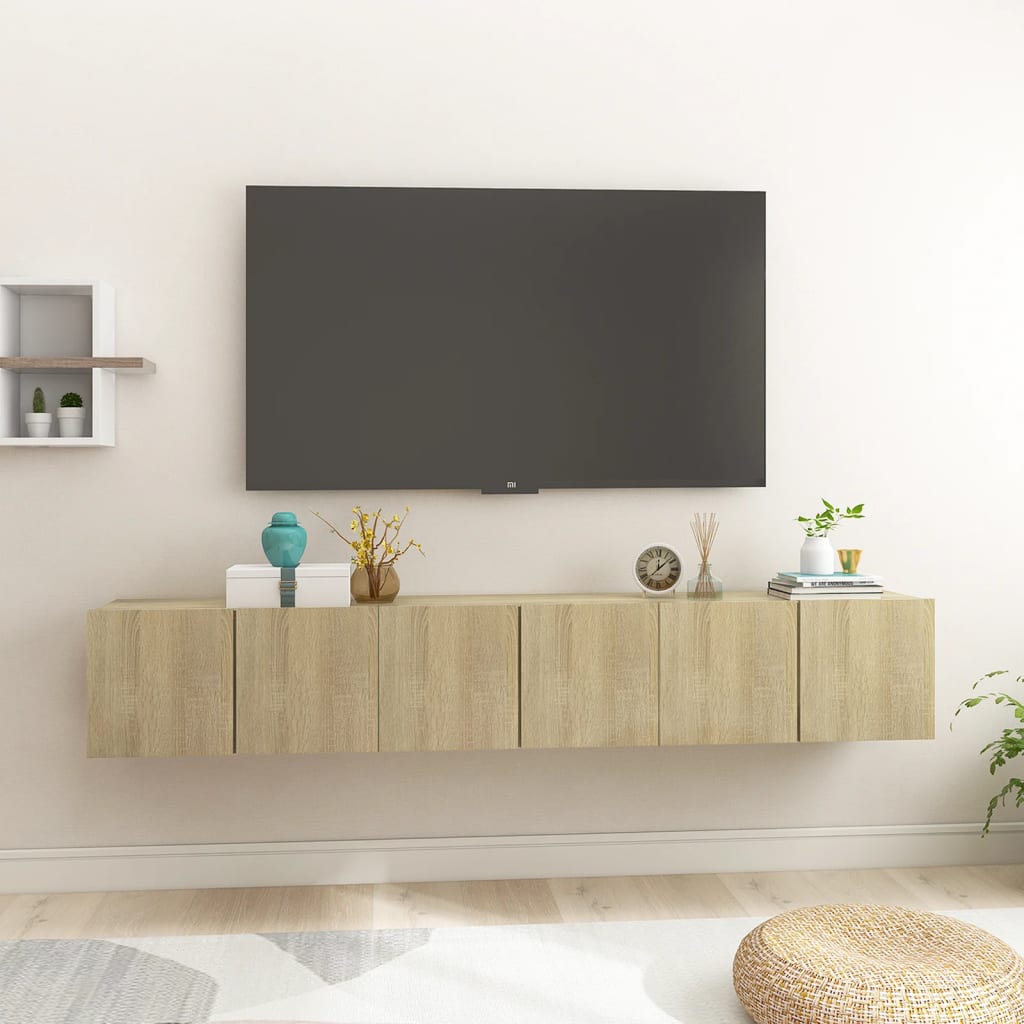 Meubles TV suspendus 3 pcs Chêne sonoma 60x30x30 cm - XIOS