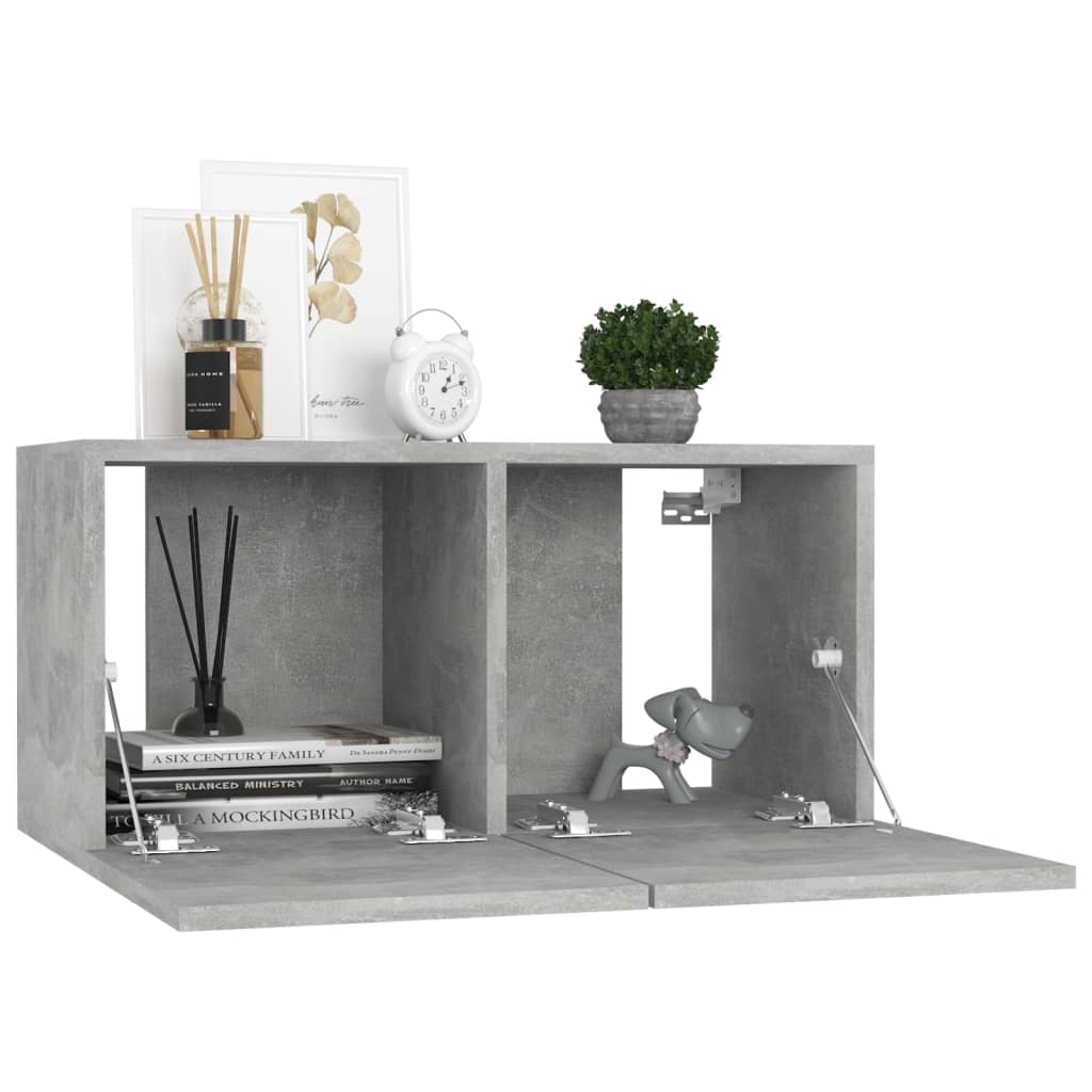 Meuble TV suspendu Gris béton 60x30x30 cm - XIOS