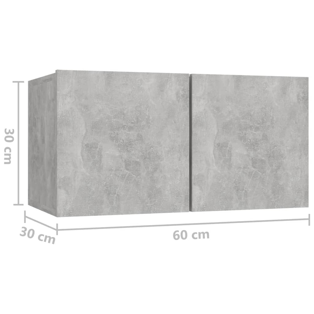 Meubles TV suspendus 2 pcs Gris béton 60x30x30 cm - XIOS