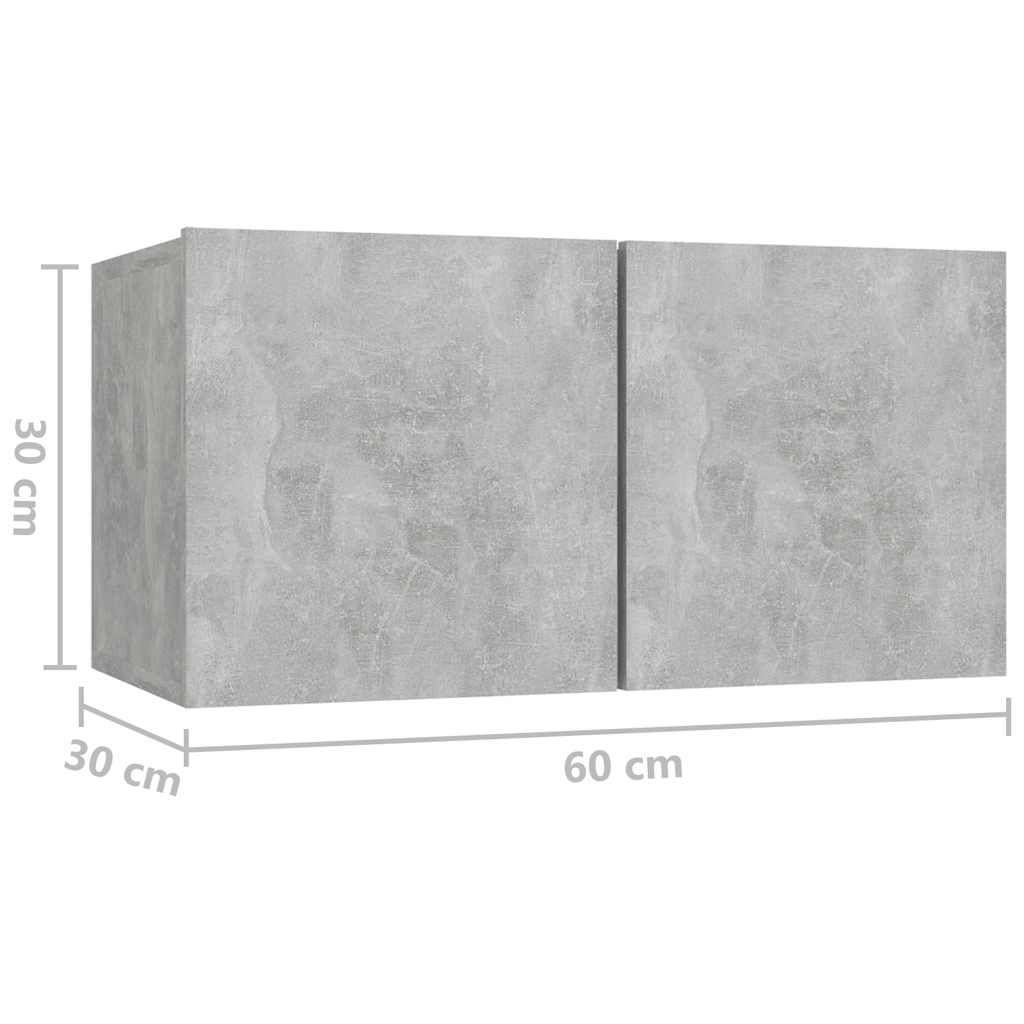 Meubles TV suspendus 3 pcs Gris béton 60x30x30 cm - XIOS