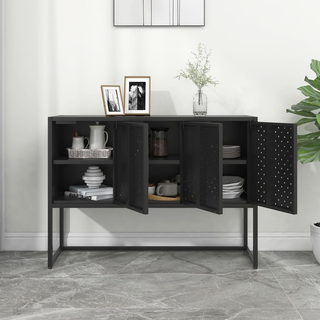 Buffet Noir 105x35x75 cm Acier