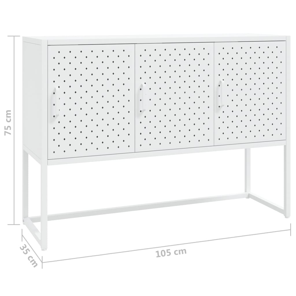Buffet Blanc 105x35x75 cm Acier - XIOS