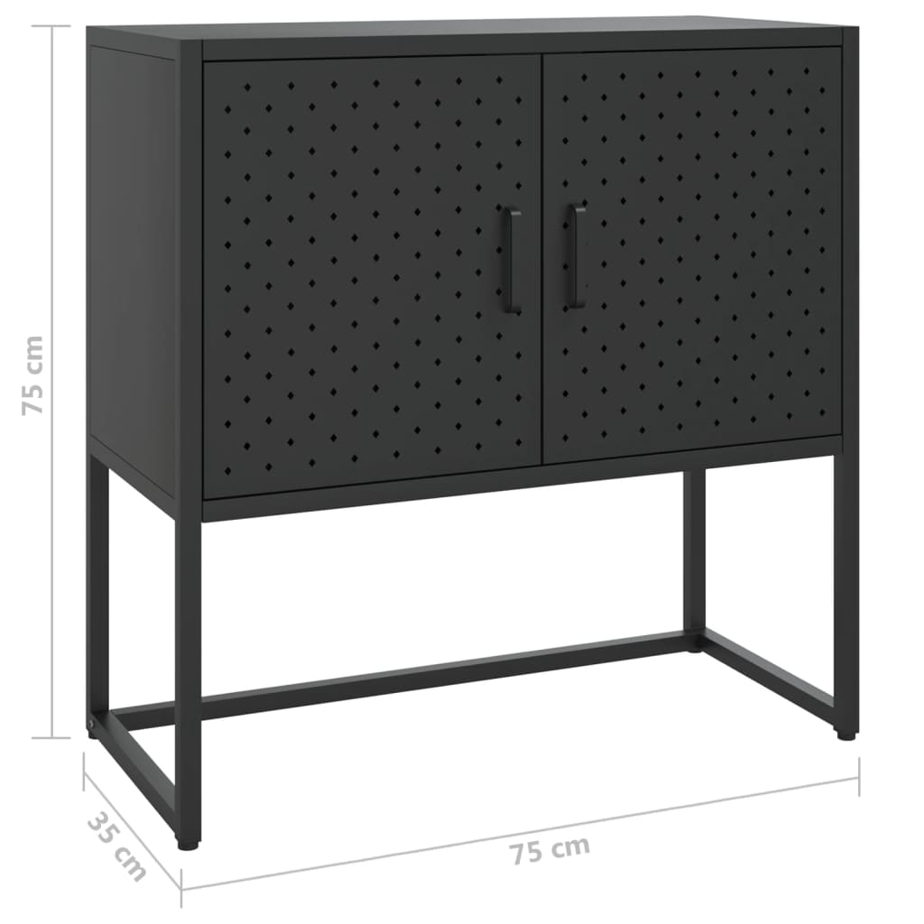 Buffet Noir 75x35x75 cm Acier - XIOS