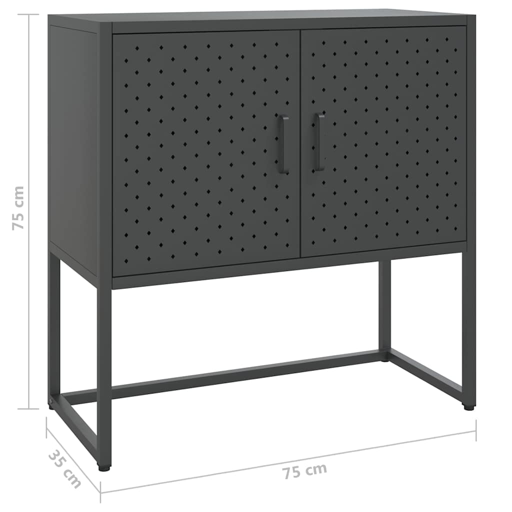 Buffet Anthracite 75x35x75 cm Acier - XIOS