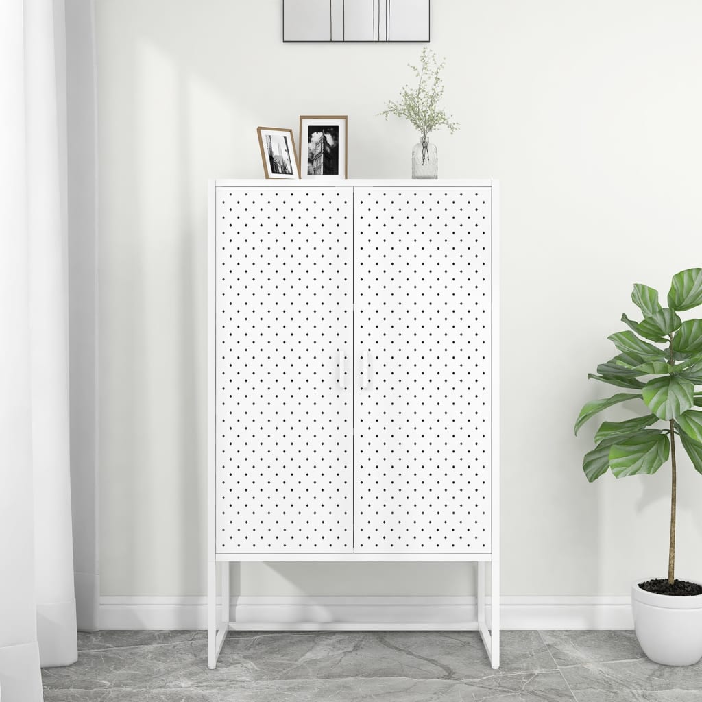 Buffet haut Blanc 80x35x135 cm Acier - XIOS
