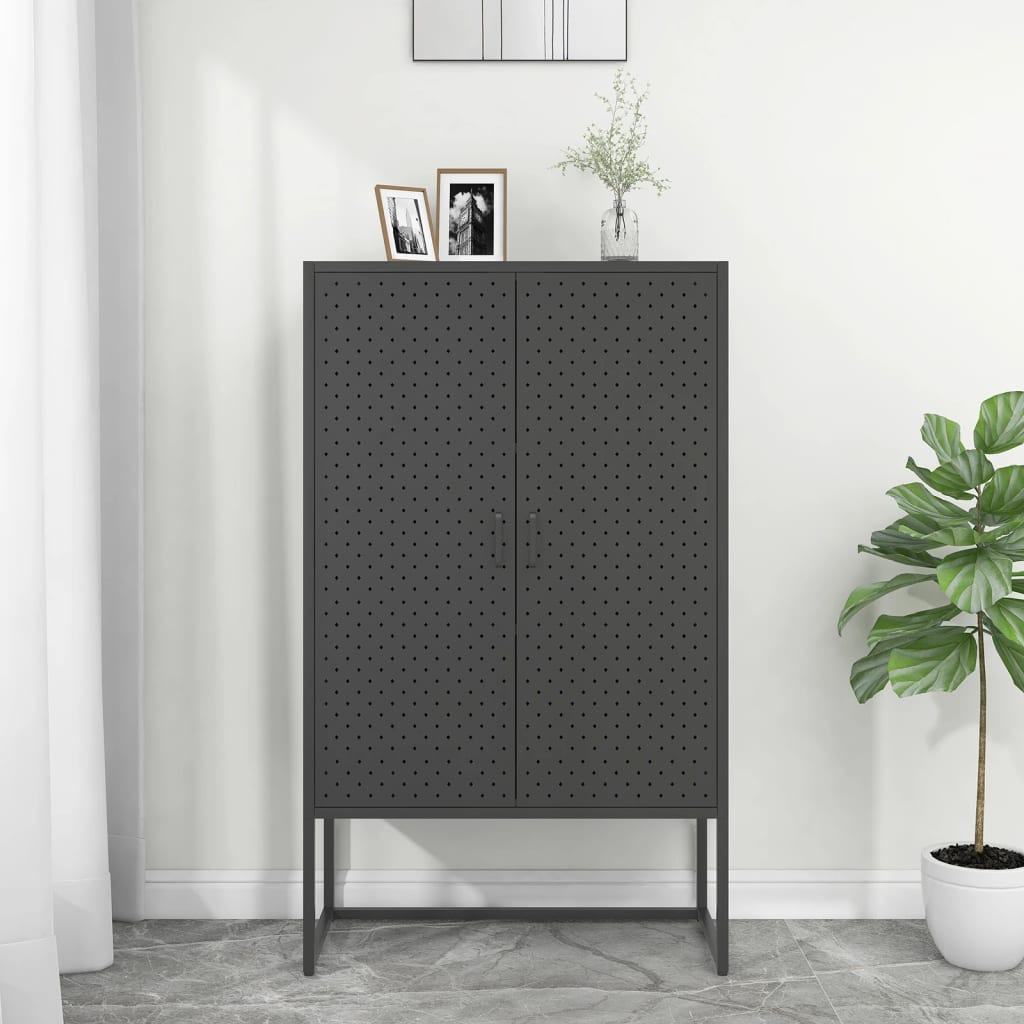 Buffet haut Anthracite 80x35x135 cm Acier - XIOS