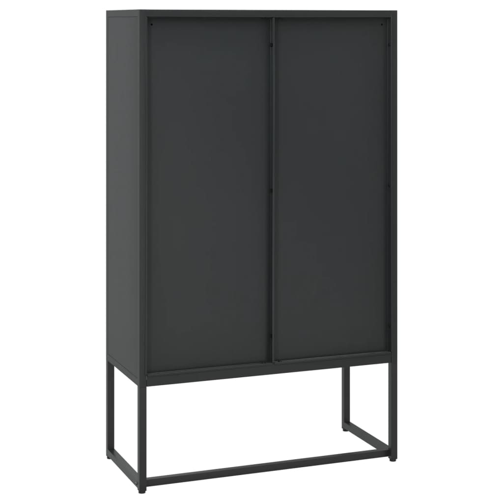 Buffet haut Noir 80x35x135 cm Acier
