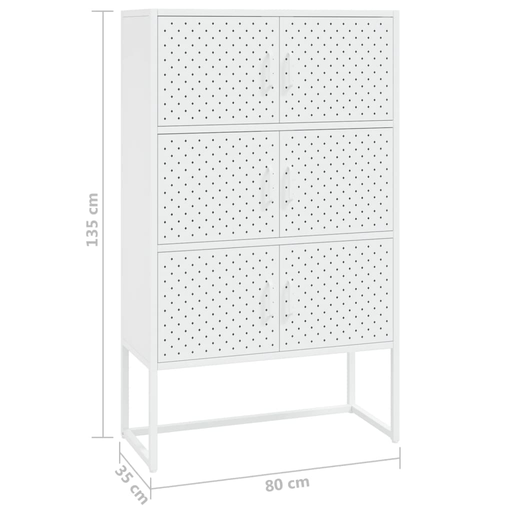Buffet haut Blanc 80x35x135 cm Acier