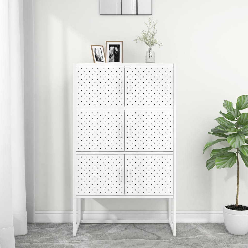 Buffet haut Blanc 80x35x135 cm Acier