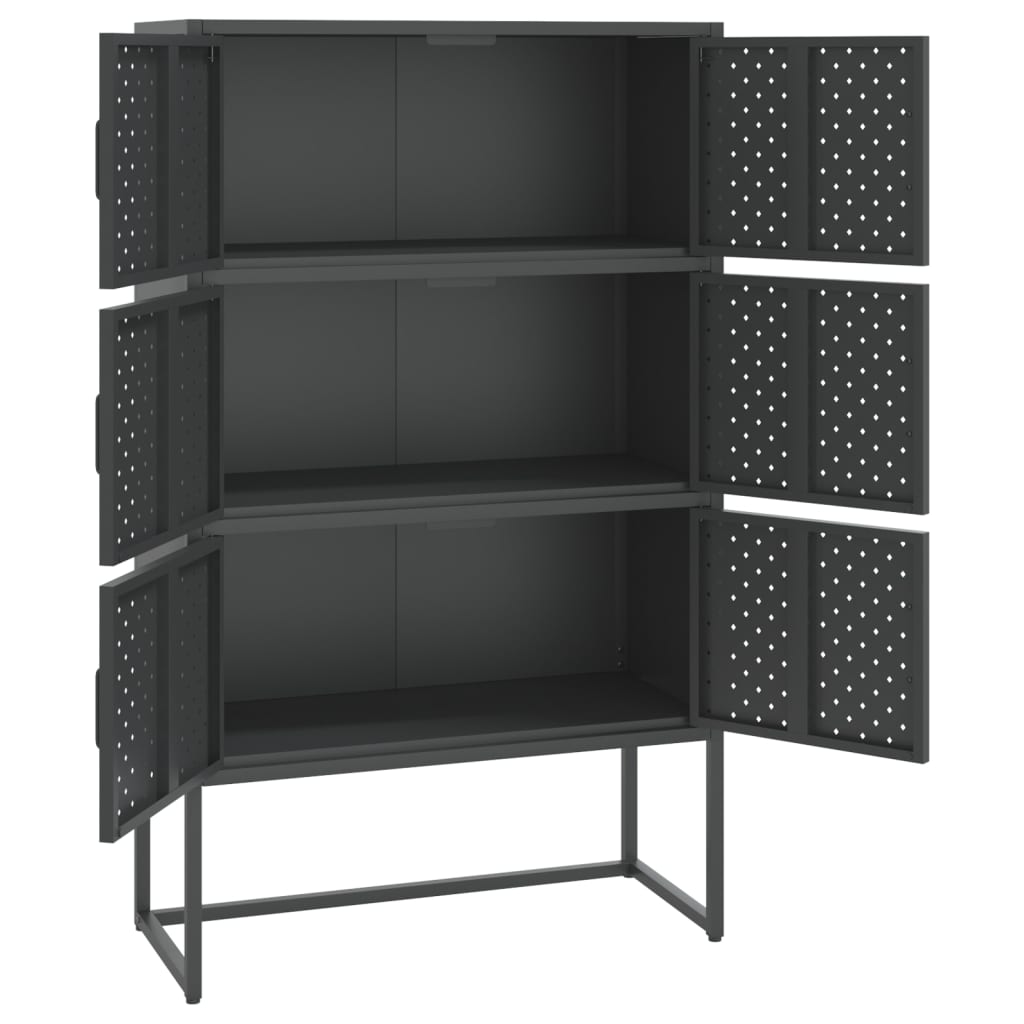 Buffet haut Anthracite 80x35x135 cm Acier - XIOS