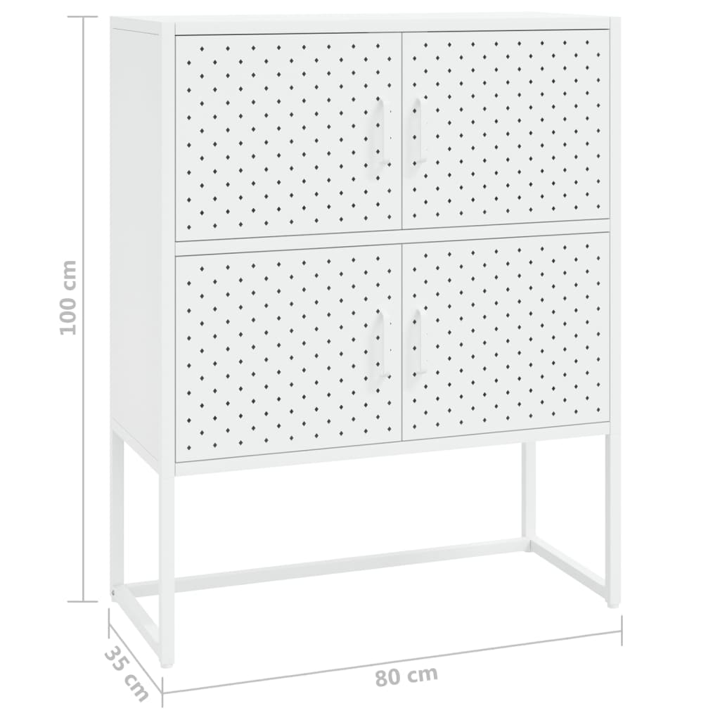 Buffet haut Blanc 80x35x100 cm Acier - XIOS