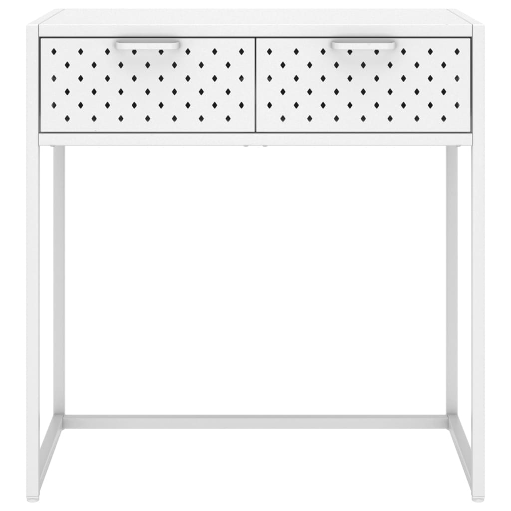 Table console Blanc 72x35x75 cm Acier