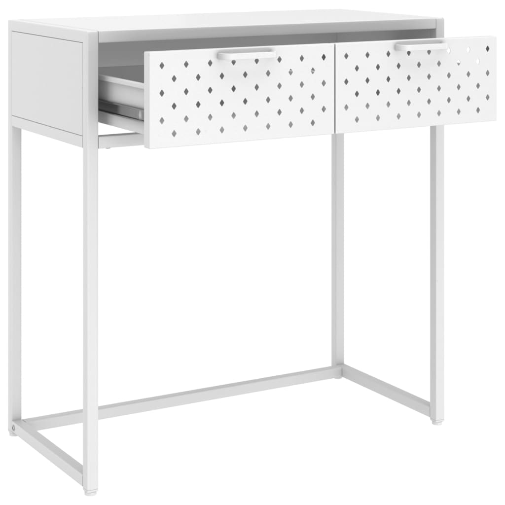 Table console Blanc 72x35x75 cm Acier